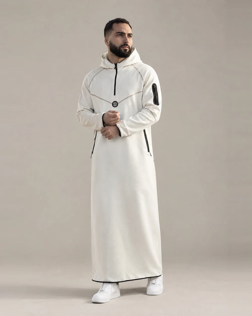 Qamis Sport QIWAM écru porté